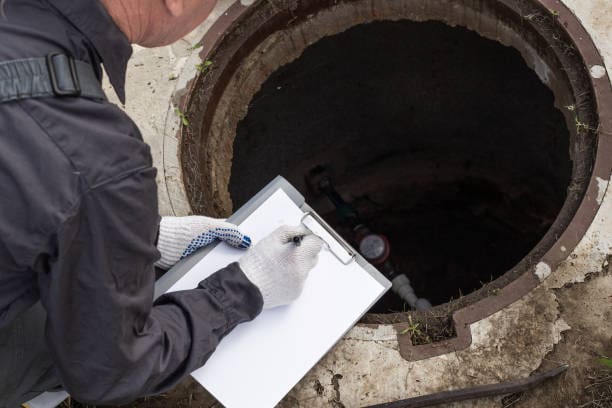 Certified leak detection reno technician looking at drain